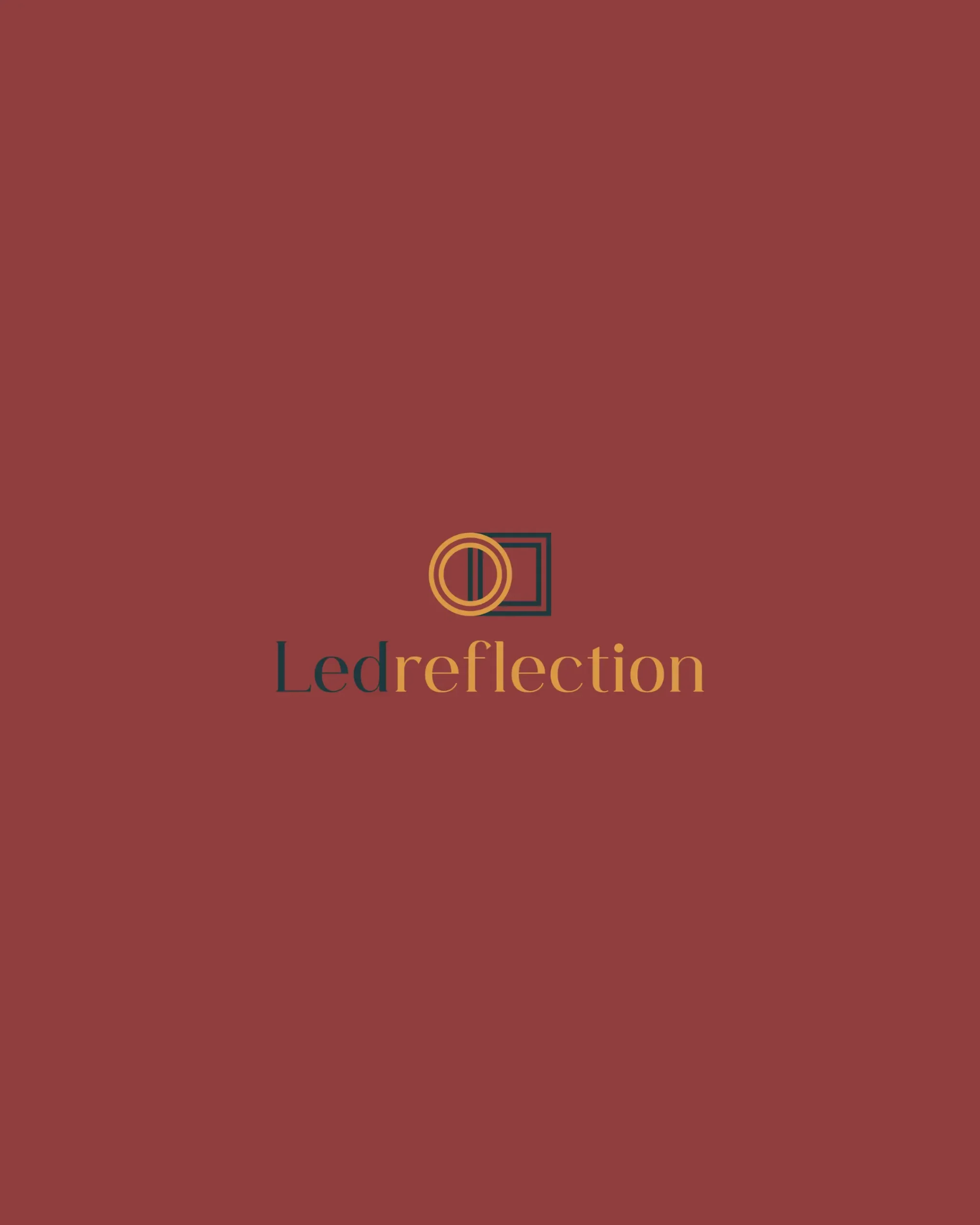 Ledreflection logo on a dark red background